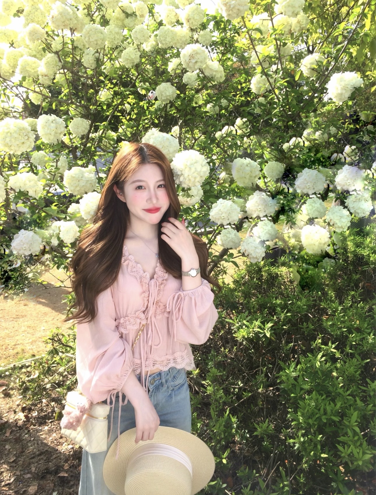 실사 정가 한 부서 질감 센스 벌룬 소매 맨위 여성 얇고 가벼운 통기성 레이스 작은 셔츠