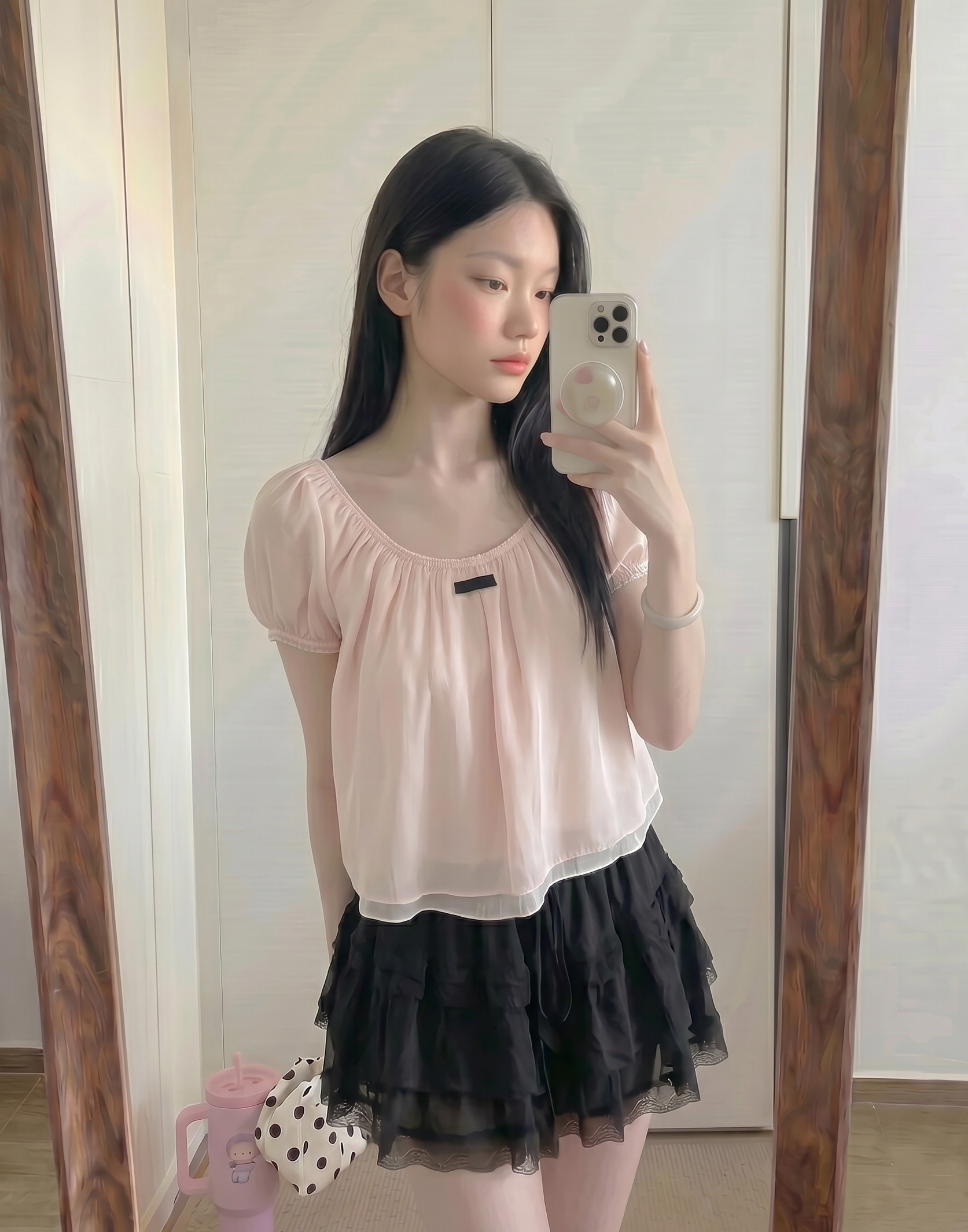 실사 정가 u 칼라 여름 새로운 한 부서 배색 패치워크 슬림해 보이는 루즈핏 슬림해 보이는 맨위 여성