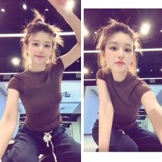 批发赵露丝同款莫代尔打底<b class='q'>紧身</b>上衣短袖T恤低腰软糯宽松运动抽绳卫裤