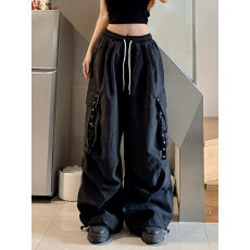 批发DDNX美式<b class='q'>嘻哈</b>hiphop工装<b class='q'>裤</b>男女春秋高街设计感多口袋阔腿拖地<b class='q'>裤</b>子