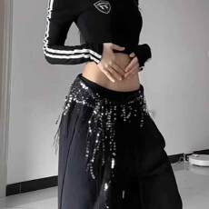 y2k亚文化流苏腰链哥特风复古夸张腰带配饰女配运动裤子