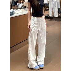 批发白色阔腿裤女2026夏季薄款垂坠感宽松休闲显瘦直筒棉麻<b class='q'>长裤</b>子
