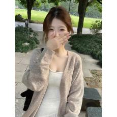 批发韩系慵懒风开衫毛衣女<b class='q'>春</b>秋季宽松软糯温柔小个子休闲针织外套上衣