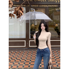 批发实拍实价 冬季半高领纯色修身辣妹内搭短款<b class='q'>中袖</b>T恤上衣女打底衫