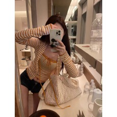 批发<b class='q'>韩国</b>东大门2026春季新款韩系纯欲百搭显瘦条纹两件套针织开衫女