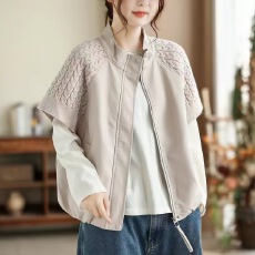 批发立领短款针织拼接2026新款皮马甲女款秋<b class='q'>冬</b>百搭短外套时尚休闲上衣