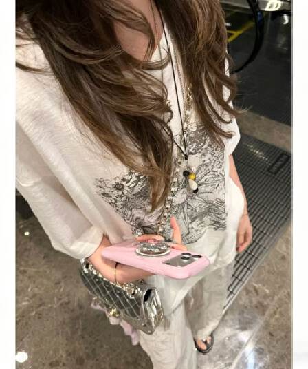 성분 65 면 35 폴리에스터 섬유 느슨함 센스 얇은 스타일 자외선 차단 슬림해 보이는 여름 루즈핏 반팔 긴팔 티셔츠