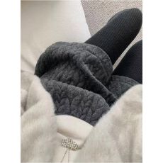 批发<b class='q'>灰色</b>针织短裤女外穿冬季韩系高腰显瘦a字小个子加厚麻花打底靴裤