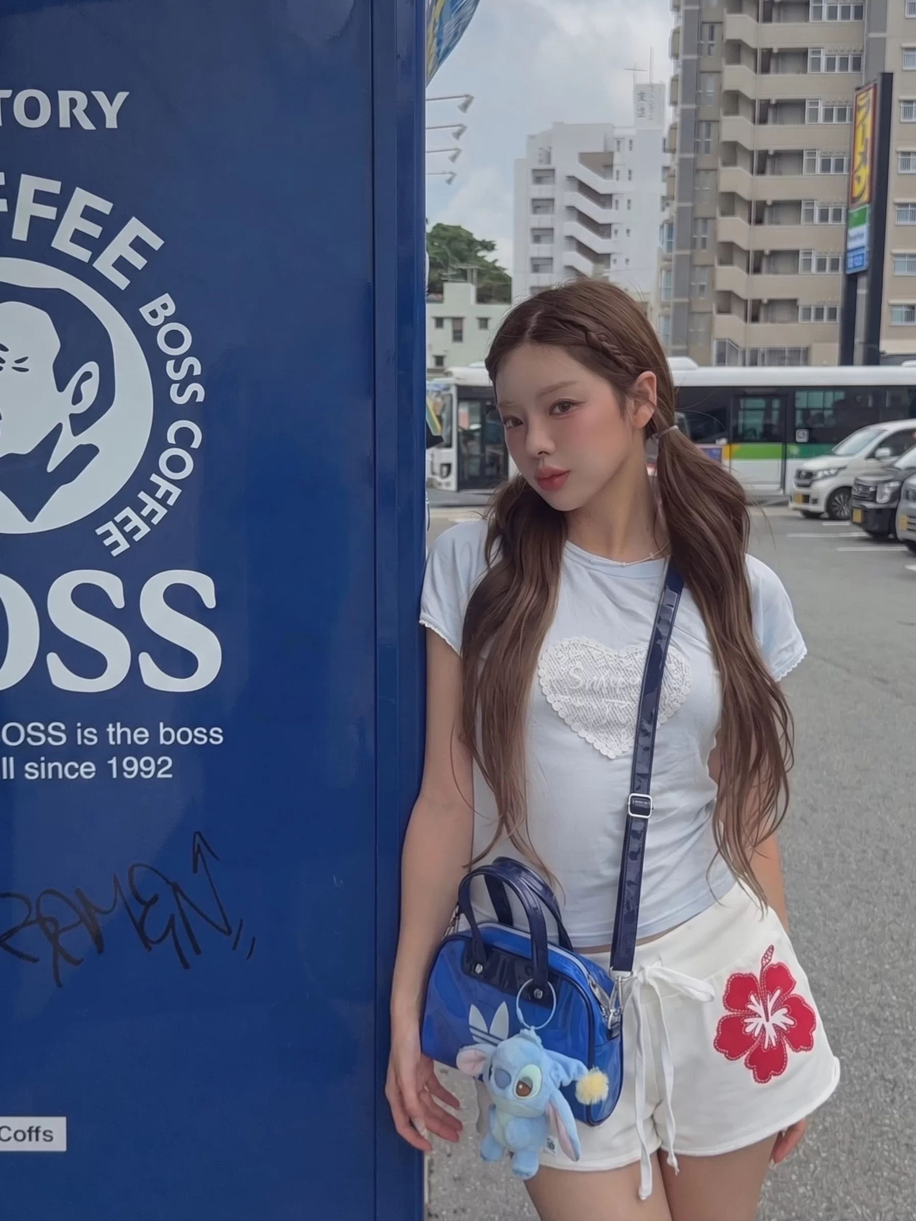 아메리칸 핫걸 로우 웨이스트 초단바지 여성 여름 캐주얼 핫 바지 디자인 센스 프린트 가정 3 점 바지