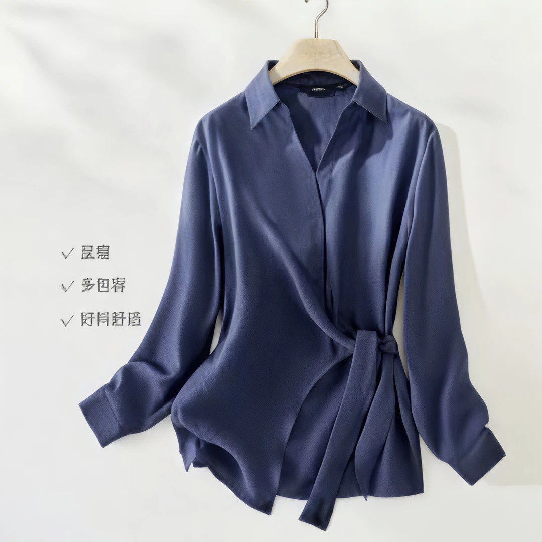 2025 년 가을 새로운 여성 의류 미니멀리즘 디자인 지각 성별 질감 라이 경기 서울 셔츠 맨위