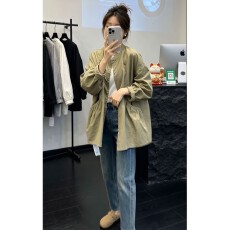 批发<b class='q'>长袖</b><b class='q'>衬衫</b>外套女早秋季2026新款设计感小众洋气宽松风衣开衫上衣女