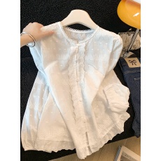 批发法式镂空蕾丝花边白<b class='q'>衬衫</b>女<b class='q'>长袖</b>气质减龄洋气<b class='q'>衬衣</b>2026春新款