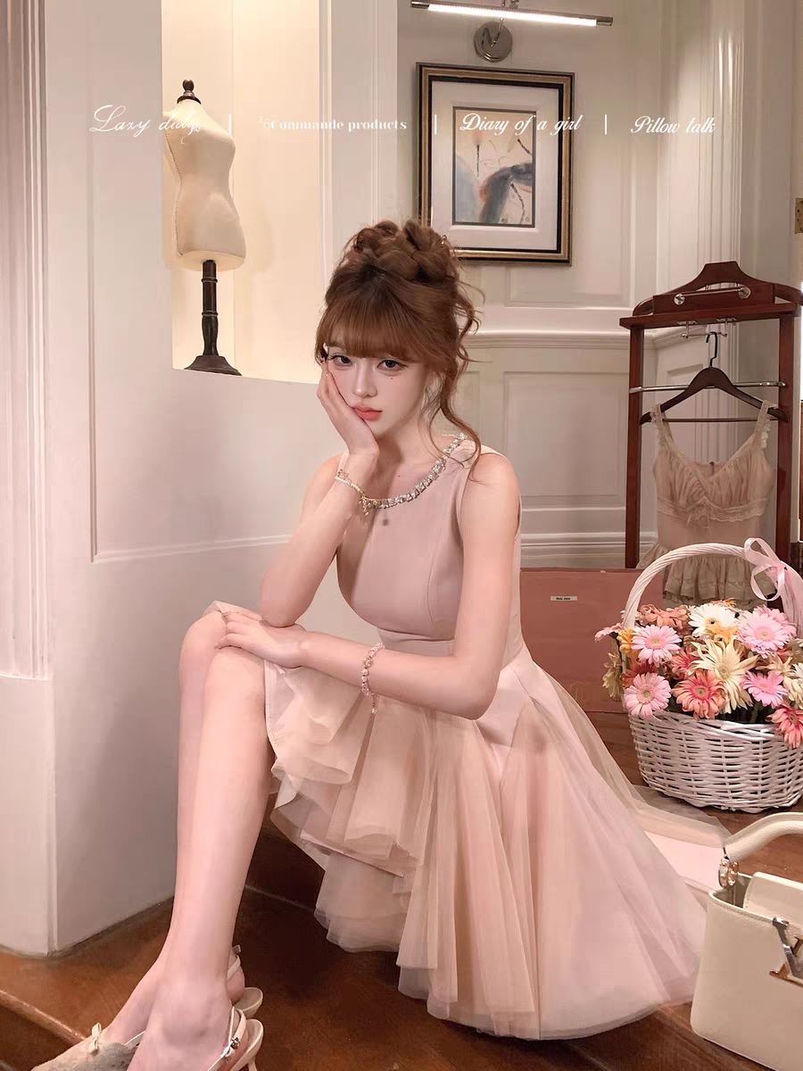 lazy didi 개척 영원한 5 31 신제품 낭만주의 서있는 자르다 8 슬라이스 공주 허리 몽환 드레스