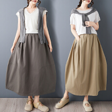 批发实拍2026浪漫立体设计感 气球中长半身裙花苞裙 伞裙