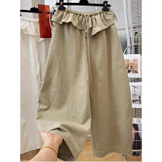 批发春<b class='q'>夏</b>新款韩系设计感弯刀休闲裤女大码胖MM显瘦九分裤子工装裤