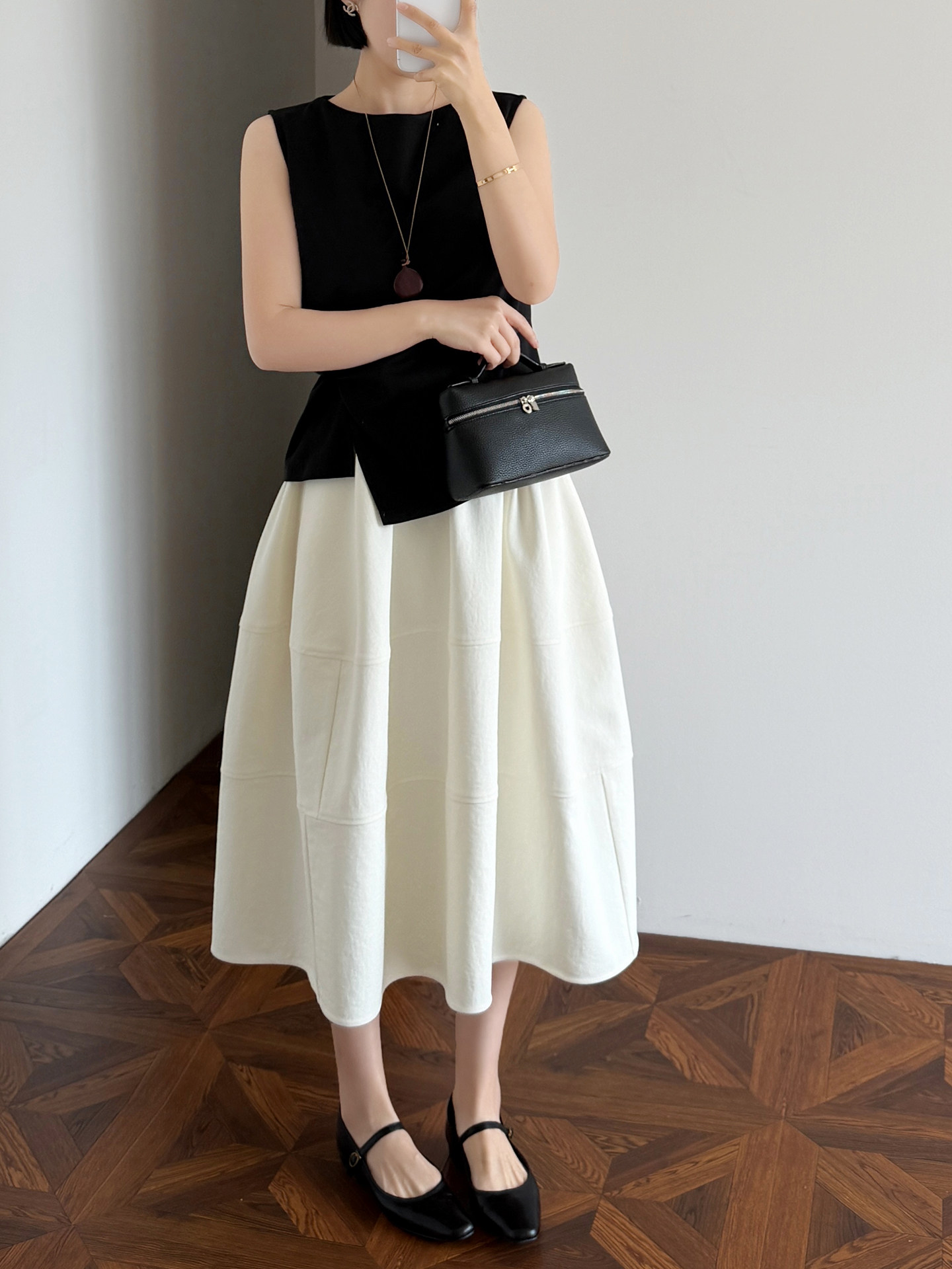 프랑스식 부드러운 바람 딱딱한 꽃밭 반신 스커트 여성 하이웨이스트 중간 길이 가져 오기 중공 실 한 마디 우산 치마