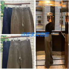 批发大瓶定制 小众系重工vintage水洗色窄版阔腿牛仔<b class='q'>裤</b>女显瘦直腿<b class='q'>裤</b>子