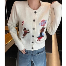 批发韩系<b class='q'>可爱</b>甜美卡通刺绣针织开衫秋冬温柔气质氛围感休闲百搭毛衣女