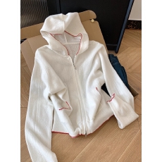 批发韩系设计感连帽<b class='q'>针织</b><b class='q'>开衫</b>女秋季新款休闲显瘦百搭长袖上衣外套