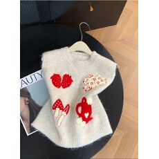 批发<b class='q'>甜美</b>风叠穿减龄毛衣背心女冬季2025新款洋气百搭刺绣针织马甲上衣