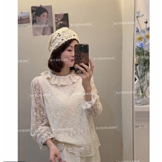 批发韩系蕾丝翻领全蕾丝<b class='q'>刺绣</b>打底<b class='q'>衬衫</b>上衣