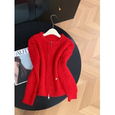 批发设计感圆领麻花拉链白色毛衣开衫女秋<b class='q'>冬</b>氛围感针织衫上衣