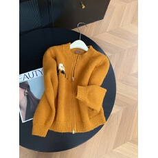 批发提花圆领双拉链长袖针织毛衣外套<b class='q'>冬</b>季新款宽松慵懒风开衫上衣