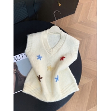 批发2026春秋新款设计感花朵刺绣加厚针织衫马甲上衣