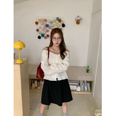 批发温柔风波点系带长袖<b class='q'>衬衫</b>女春秋新款高级感甜美小上衣