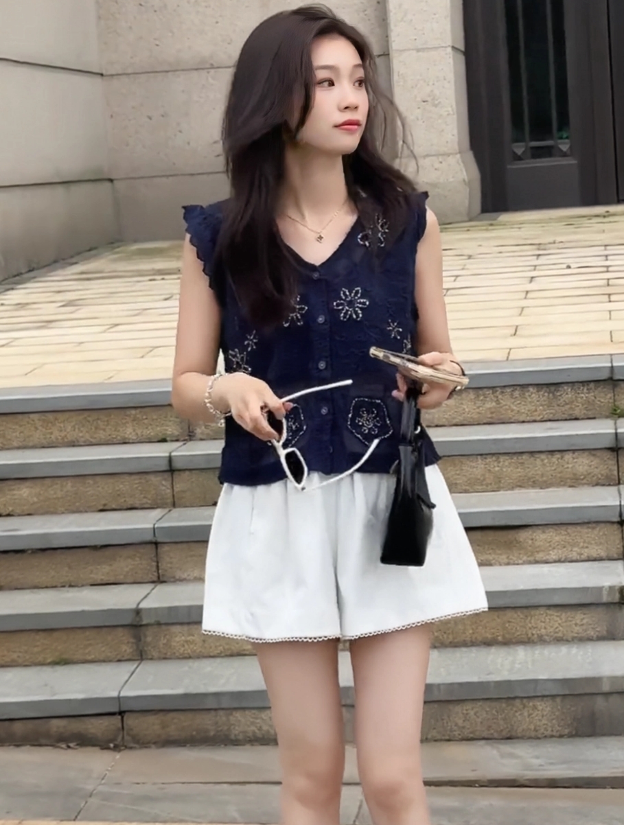 여름 드레스 연령 감소 착용 가져 가라. 2026 폭발 패션 자카드 민소매 조끼 맨위