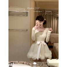 批发Catyears猫年12.19满减+新品95折玉桂绒雪~奶fufu短款<b class='q'>连衣裙</b>