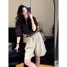 批发<b class='q'>夏季</b>流行风格小个子巨好看裤子穿搭工装西装短裤棉麻休闲裤女早春