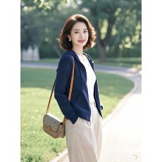 批发今年流行的爆款减龄漂亮洋气蓝色卫衣短款外套2026年新款女装