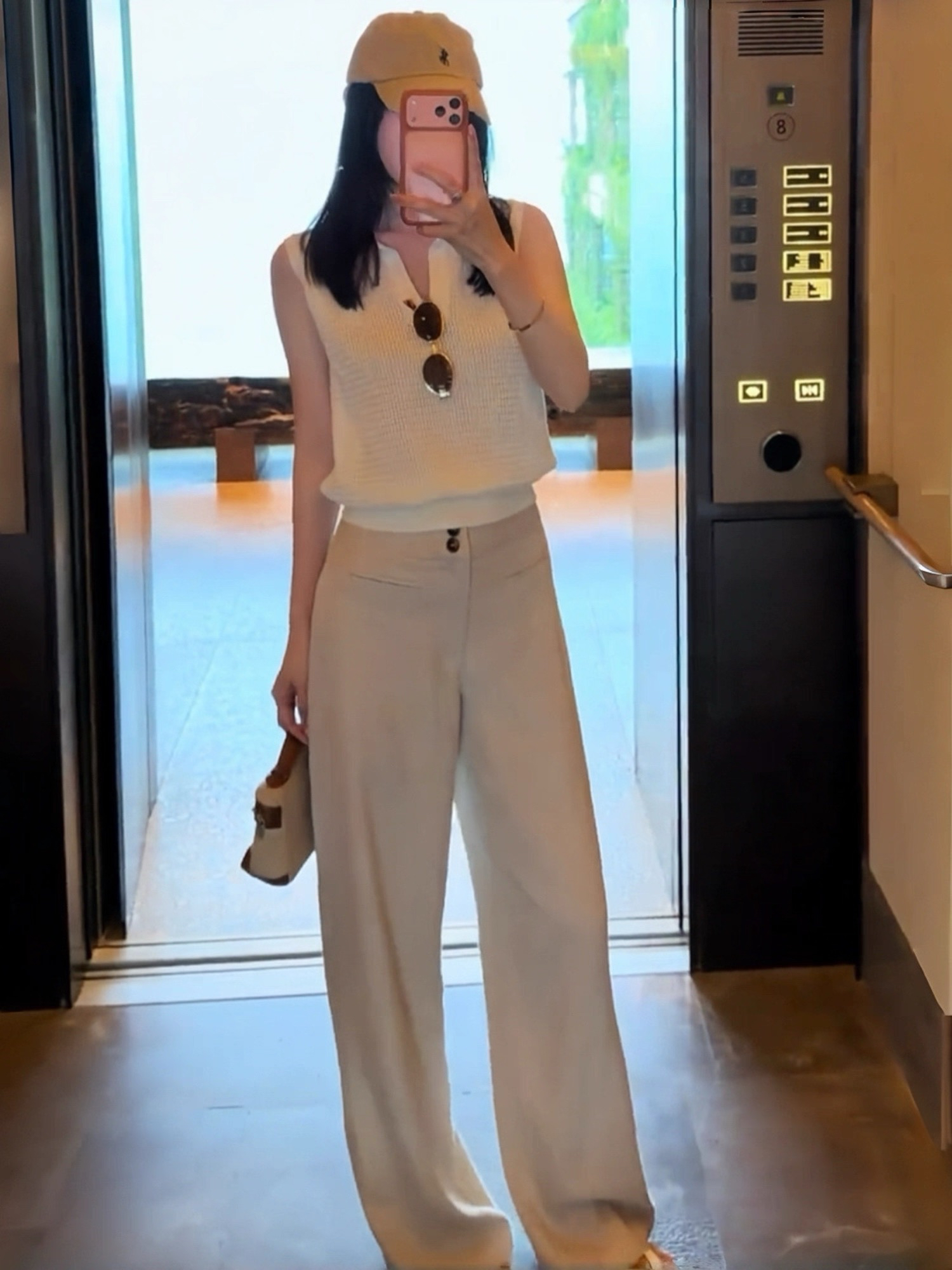품격 전체 집합 ootd 여름 오래된 돈 바람 착용 가져 가라. 한 부서 고급 센스 砍价 민소매 조끼 와이드 레그 팬츠 세트