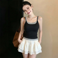 批发实拍实价法式胖MM假两件洋气美背<b class='q'>吊带</b><b class='q'>背心</b>带胸垫一体内搭外穿<b class='q'>打底</b>