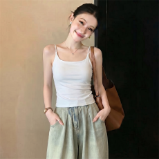 批发实拍实价法式度假胖MM纯色美背<b class='q'>吊带</b><b class='q'>背心</b>带胸垫一体内搭外穿<b class='q'>打底</b>