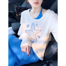 批发海星防晒<b class='q'>长</b>袖<b class='q'>T</b><b class='q'>恤</b>女2026春夏新款宽松慵懒风凉感罩衫背心两件套装