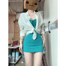 批发纯欲风系带性感吊带<b class='q'>连衣裙</b>女短裙春季新款修身显瘦辣妹紧身包臀裙