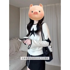 批发韩系甜美风圆领长袖针织衫女士2026秋<b class='q'>冬</b>新款独特漂亮减龄显瘦上衣