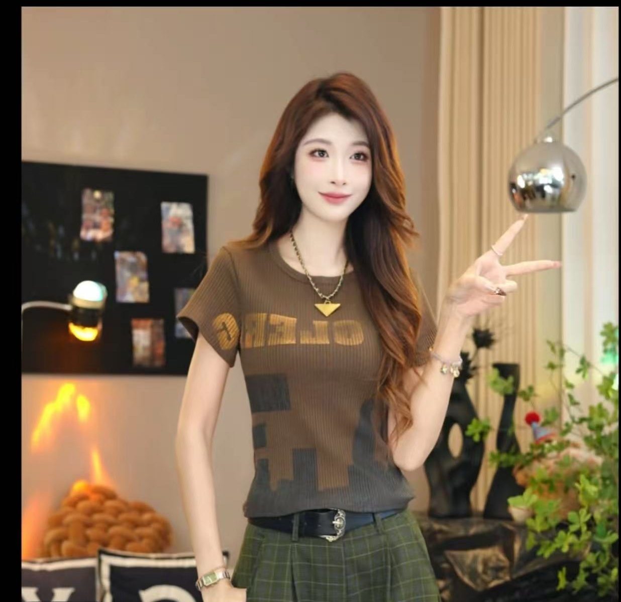 웃음 노래 새로운 패션 프린트 패치워크 슬림해 보이는 반팔 맨위 다용도 패션