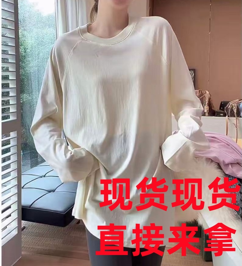 쉬 징 징 익스트림 제인 티셔츠 종이 사람들 라운드 넥 다용도 루즈핏 외국 가스 느긋한 센스 긴팔 만나는