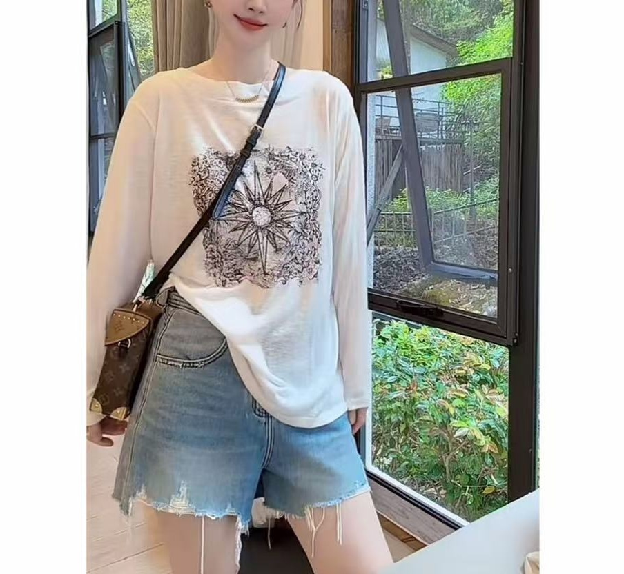 봄 여름 새로운 다용도 핫픽스 얇은 스타일 통기성 자외선 차단 긴팔 블라우스 티셔츠 맨위