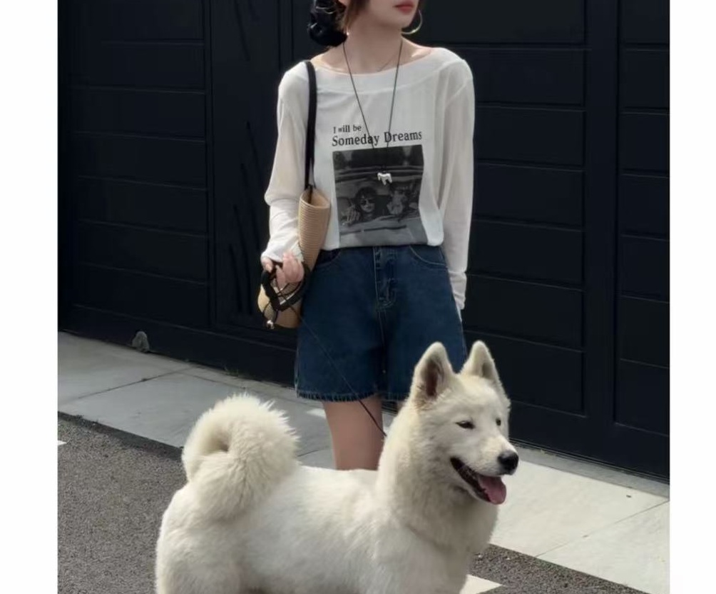 블랙 접착제 기록 여름 새로운 한 부서 패션 미니멀리즘 다용도 보트넥 느긋한 센스 긴팔 자외선 차단 블라우스