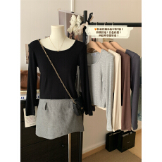 批发秋冬u领基础<b class='q'>百搭</b>长袖T恤打底