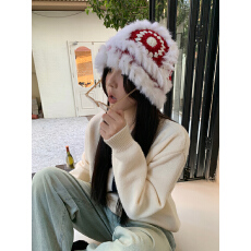 批发实拍实价 秋<b class='q'>冬</b>圣诞氛围感可爱醒狮毛绒针织渔夫帽