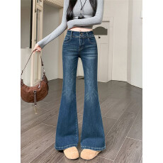 批发实拍实价~复古微喇<b class='q'>牛仔裤</b><b class='q'>女</b>2025新款辣妹百搭显瘦不贴腿拖地裤子