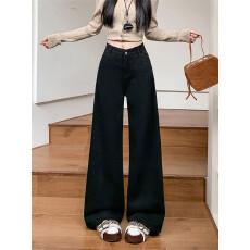 批发实拍实价~宽松高腰<b class='q'>牛仔裤</b><b class='q'>女</b>秋冬百搭显瘦阔腿裤垂<b class='q'>感</b>直筒裤<b class='q'>长裤</b>子