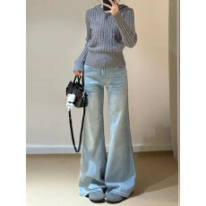 批发<b class='q'>微喇</b>叭<b class='q'>牛仔裤</b>女2026年百搭秋冬季显瘦不贴腿拖地裤子ins