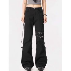 批发美式潮人邦重工微喇牛仔裤大码<b class='q'>女</b>春夏2026复古拖地直筒工装长裤