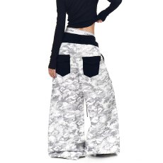 批发美式高街印花扎染垂感阔腿牛仔裤女春<b class='q'>秋</b>高腰休闲宽松显瘦拖地长裤